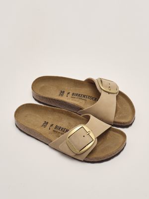 2. Madrid Big Buckle nubuck leather sandals for women Sand
