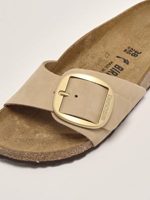 5. Madrid Big Buckle nubuck leather sandals for women Sand