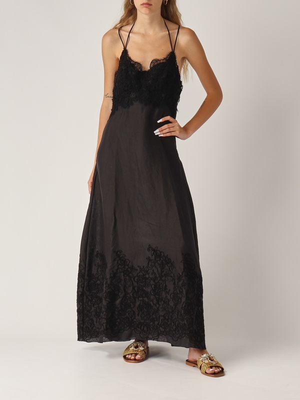 Ermanno Scervino Women's linen dress - Black | Caposerio.com