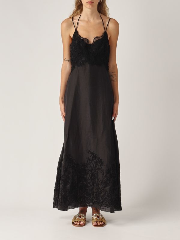 1. Abito donna in lino Nero Ermanno Scervino d464q606nzb