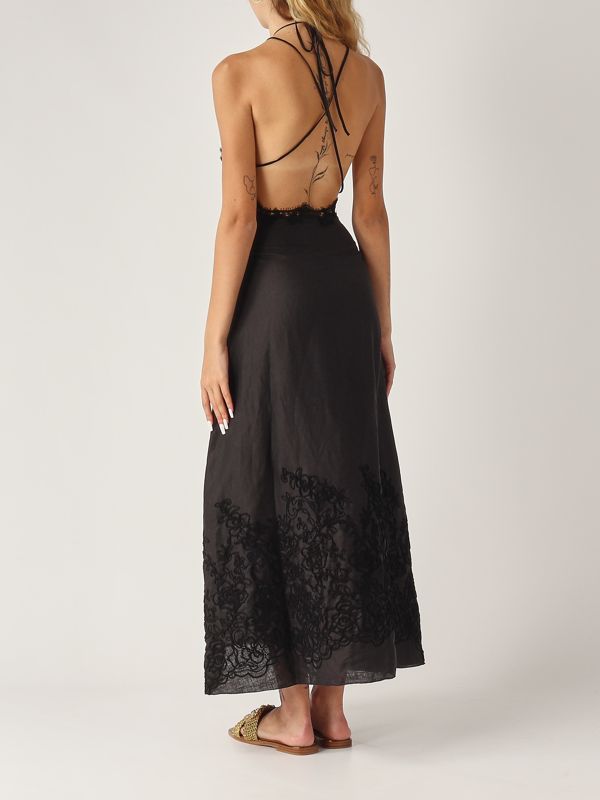 Ermanno Scervino Women's linen dress - Black | Caposerio.com