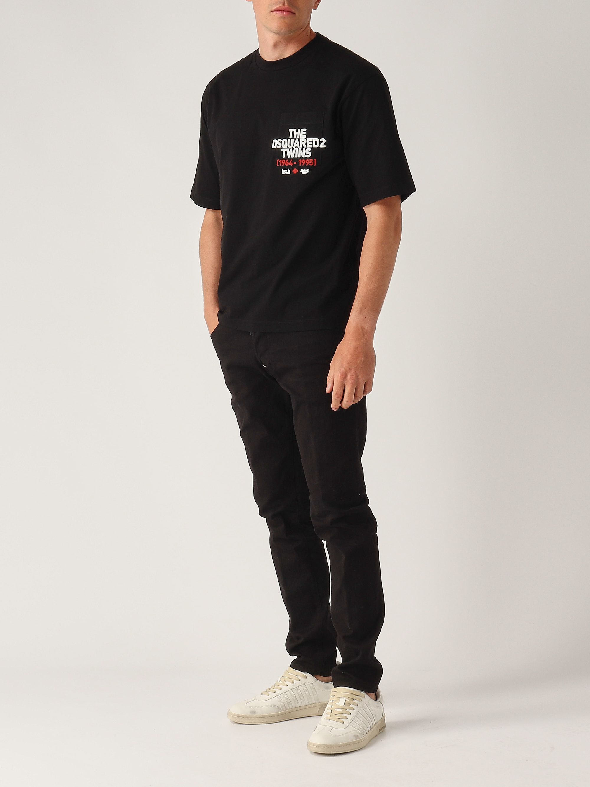 Tシャツ・カットソー DSQUARED2 Men T-shirt Black S74GD1406S23009 900 DSQUARED2 logo-print Cotton T-shirt | Black | FARFETCH