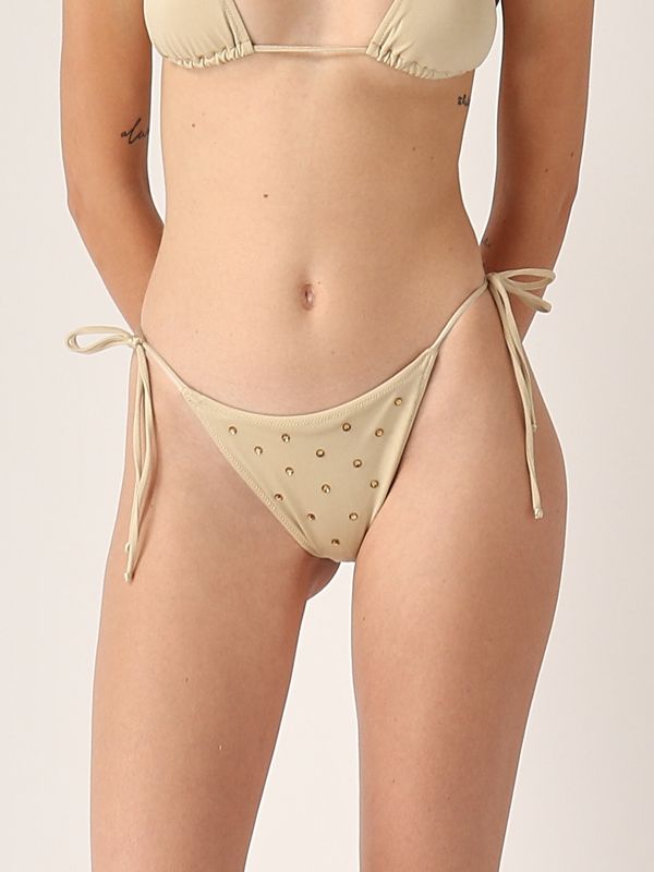Slip Bikini Da Donna Con Coulisse Laterale E Inserto In Rete Trasparente - Modello Coprente Da Spiaggia, Colore Earthen, Taglia M - 4
