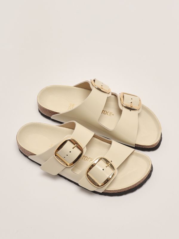 2. Arizona Big Buckle natural leather sandals for women Ecru Birkenstock 1026128
