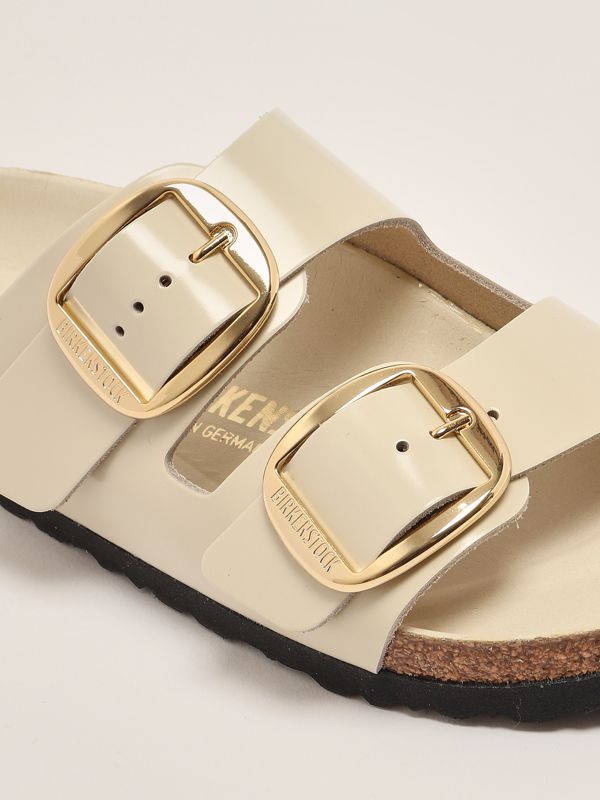 5. Arizona Big Buckle natural leather sandals for women Ecru Birkenstock 1026128