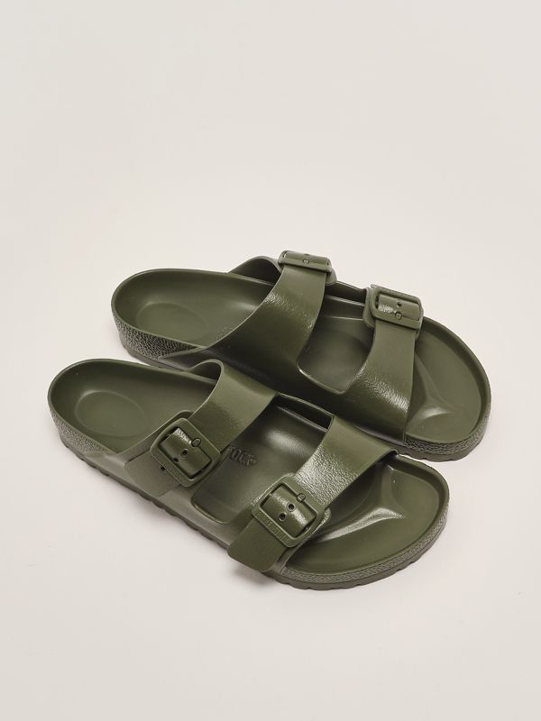 サンダル BIRKENSTOCK Army green rubber Arizona slippers Birkenstock Arizona Essentials EVA Slides Army Green Rubber
