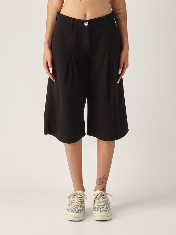 ショートパンツ PINKO PASCAL WIDE COTTON BERMUDA WITH POCKETS Pascal cotton bermuda shorts for women 105245a2m8 Black