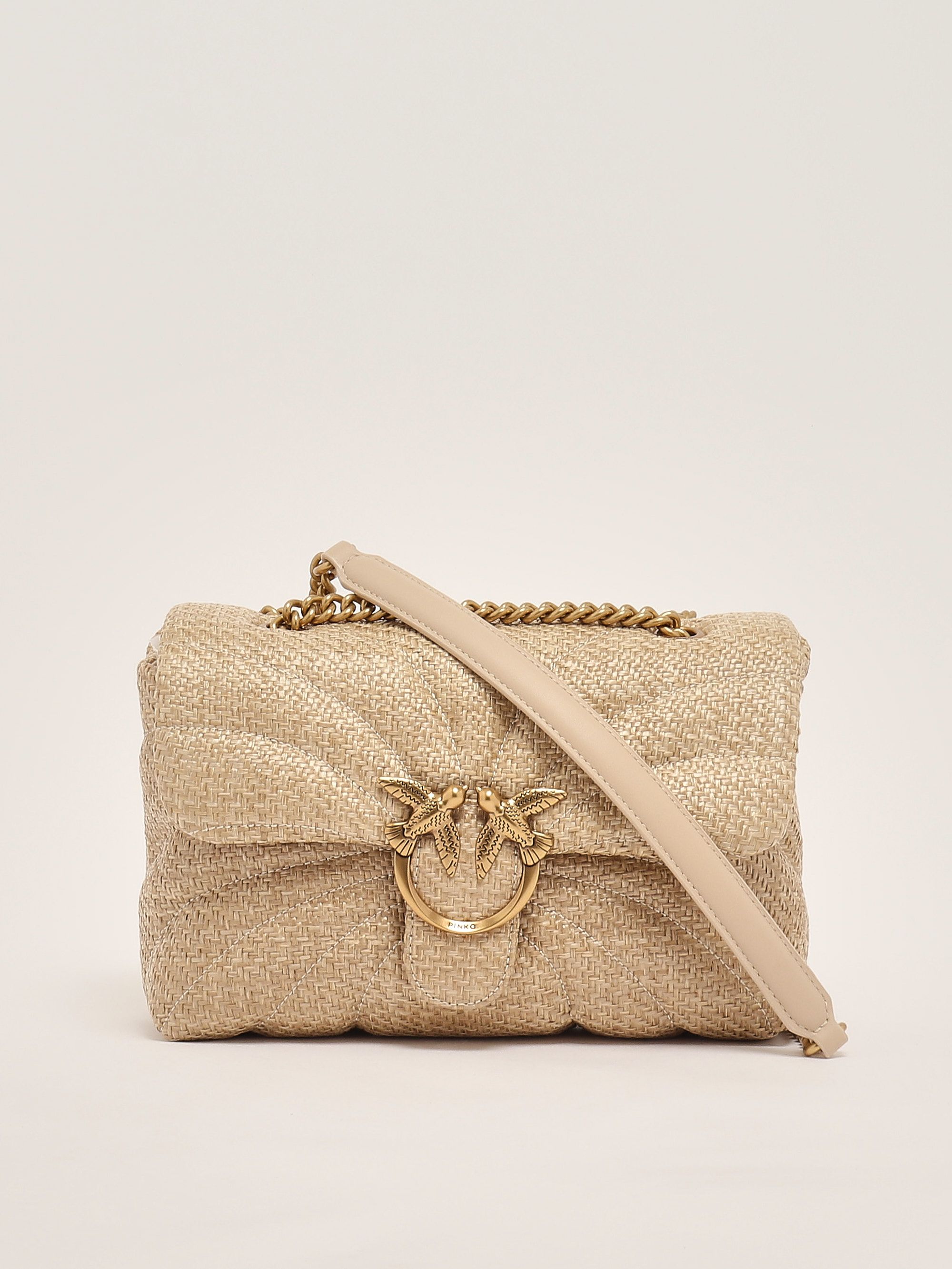 Women's Love Puff bag in raffia 100038a2c8 Beige | Caposerio.com