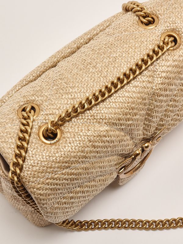 5. Love Puff Tasche aus Bast für Frauen Beige Pinko 100038a2c8