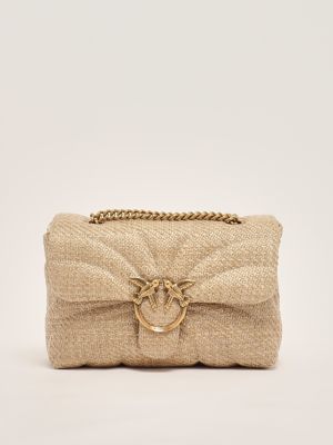 1. Love Puff Tasche aus Bast für Frauen Beige