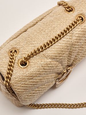 5. Love Puff Tasche aus Bast für Frauen Beige
