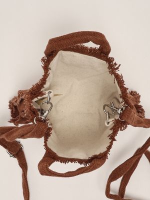 4. Women's linen phone bag Brown