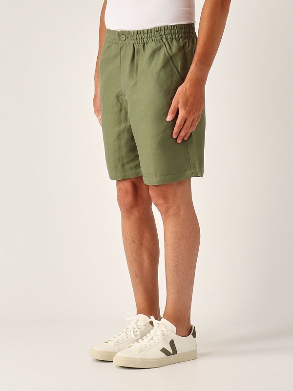 2. Linen blend shorts for men Khaki Green Lacoste gh9121