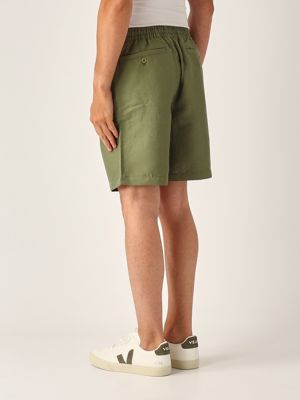 3. Linen blend shorts for men Khaki Green