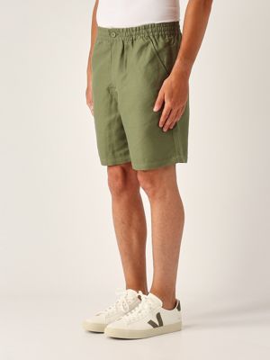 2. Linen blend shorts for men Khaki Green