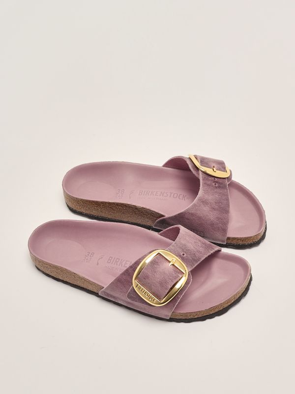 2. Madrid Big Buckle oiled leather sandals for women Lavender Birkenstock 1029300