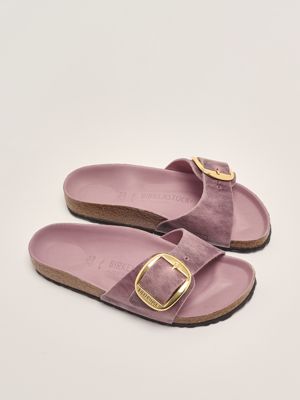 2. Madrid Big Buckle oiled leather sandals for women Lavender