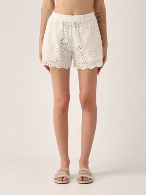 Women's crepe shorts ew000969te12251 Optical White