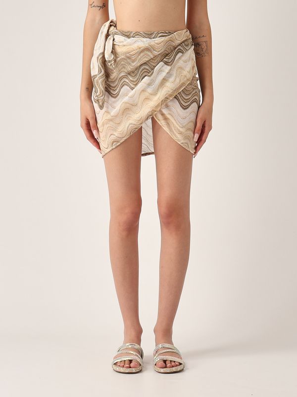 1. Pareo de mujer Sery en tejido de lúrex Beige MC2 Saint Barth sre001