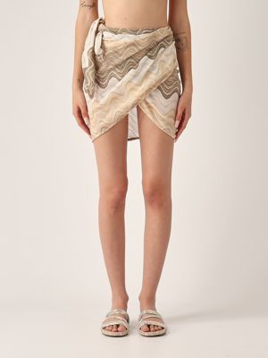 1. Pareo de mujer Sery en tejido de lúrex Beige