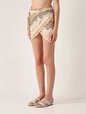 2. Pareo de mujer Sery en tejido de lúrex Beige