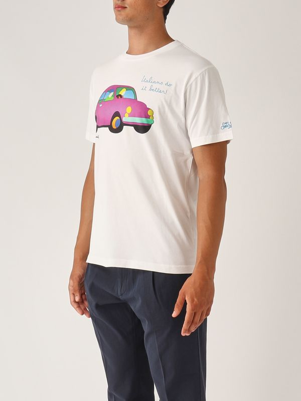 2. Camiseta de algodón para hombre Blanco MC2 Saint Barth tshm001
