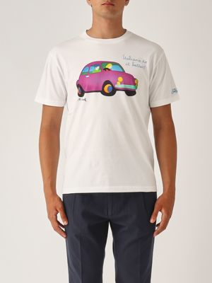 1. Camiseta de algodón para hombre Blanco