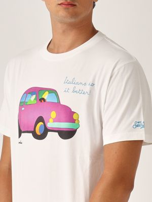 4. Camiseta de algodón para hombre Blanco