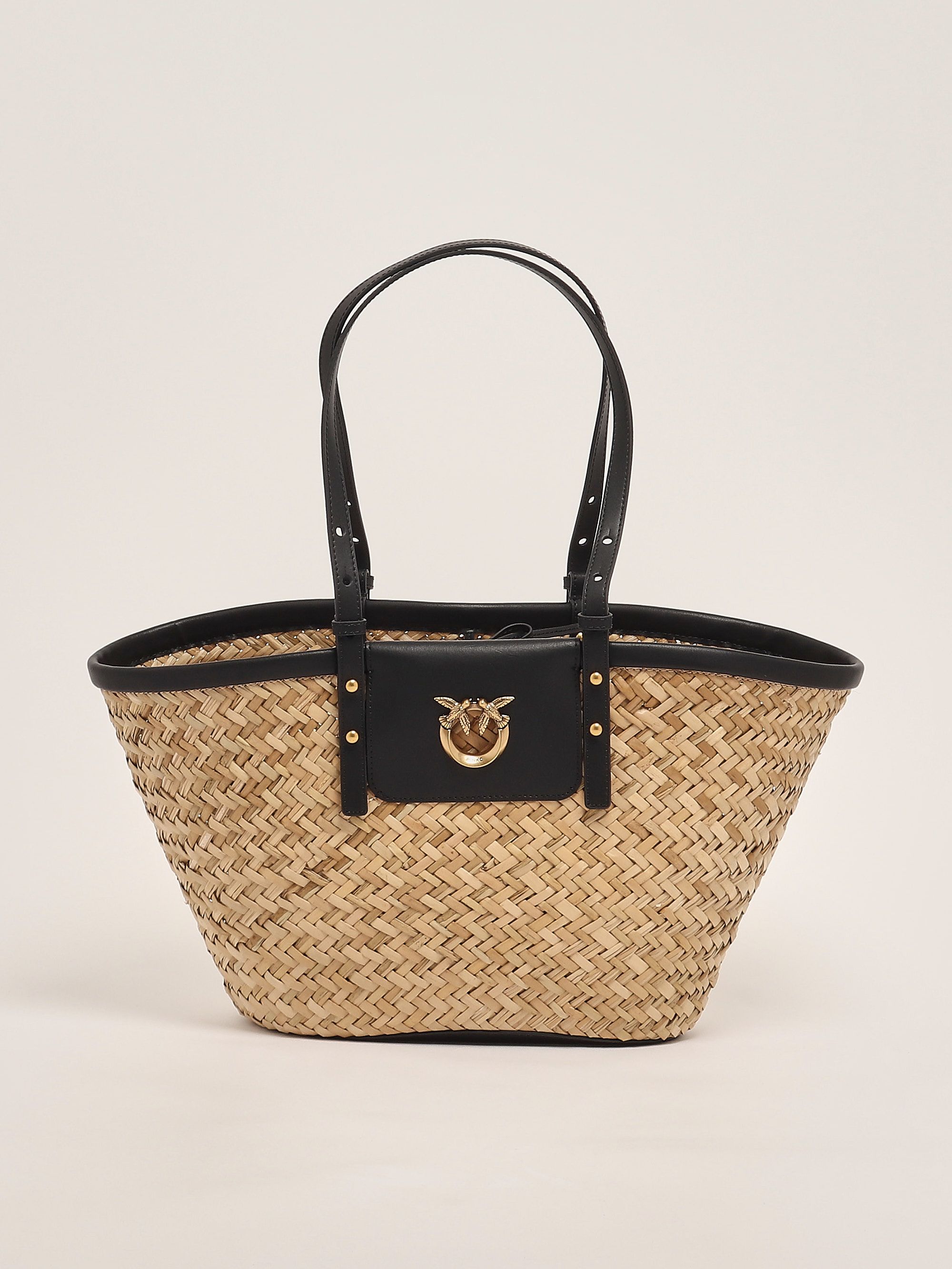 Love Summer Basket raffia and leather bag for women