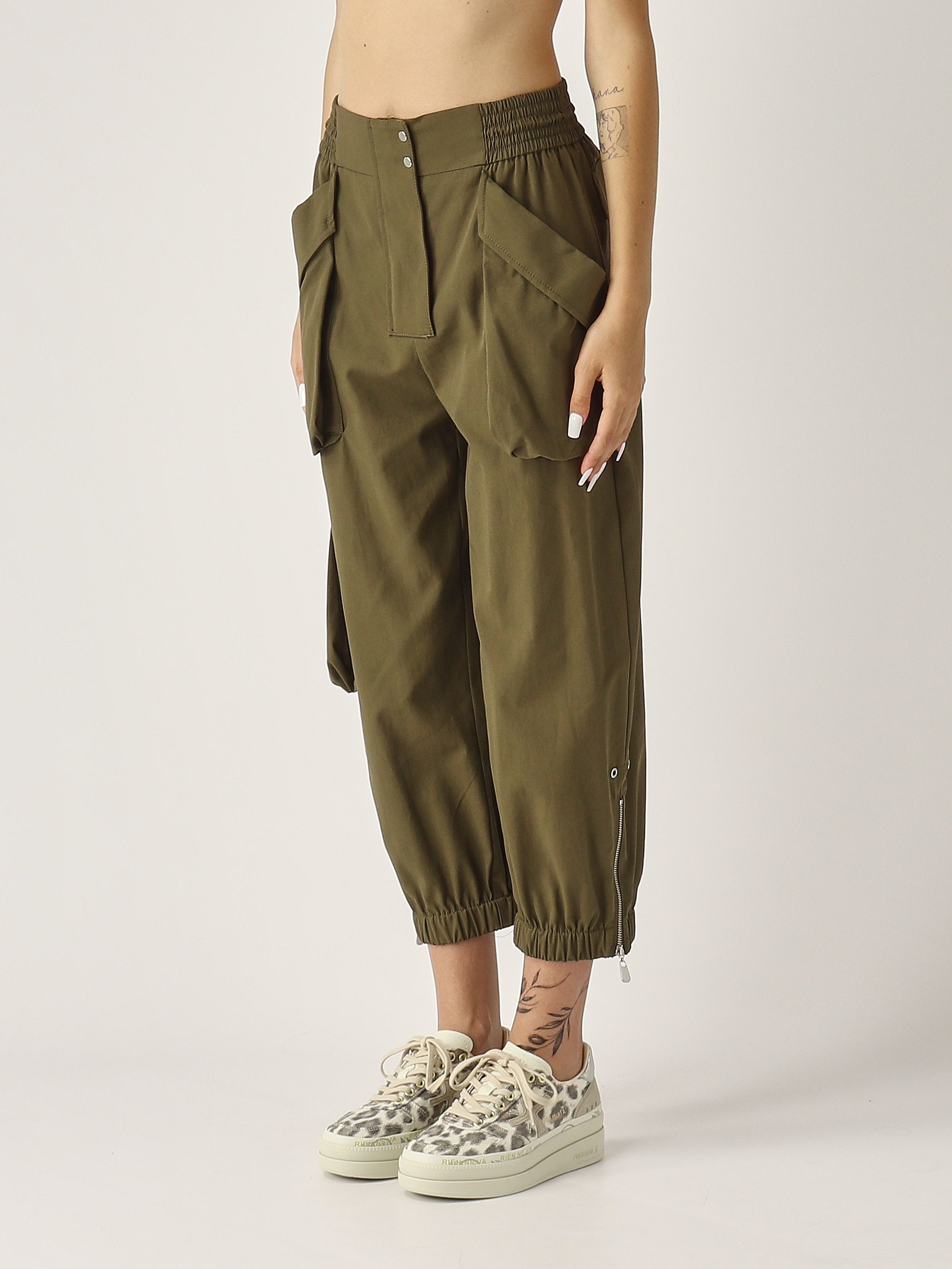 Vedrai cotton trousers for women 104704a2er Olive