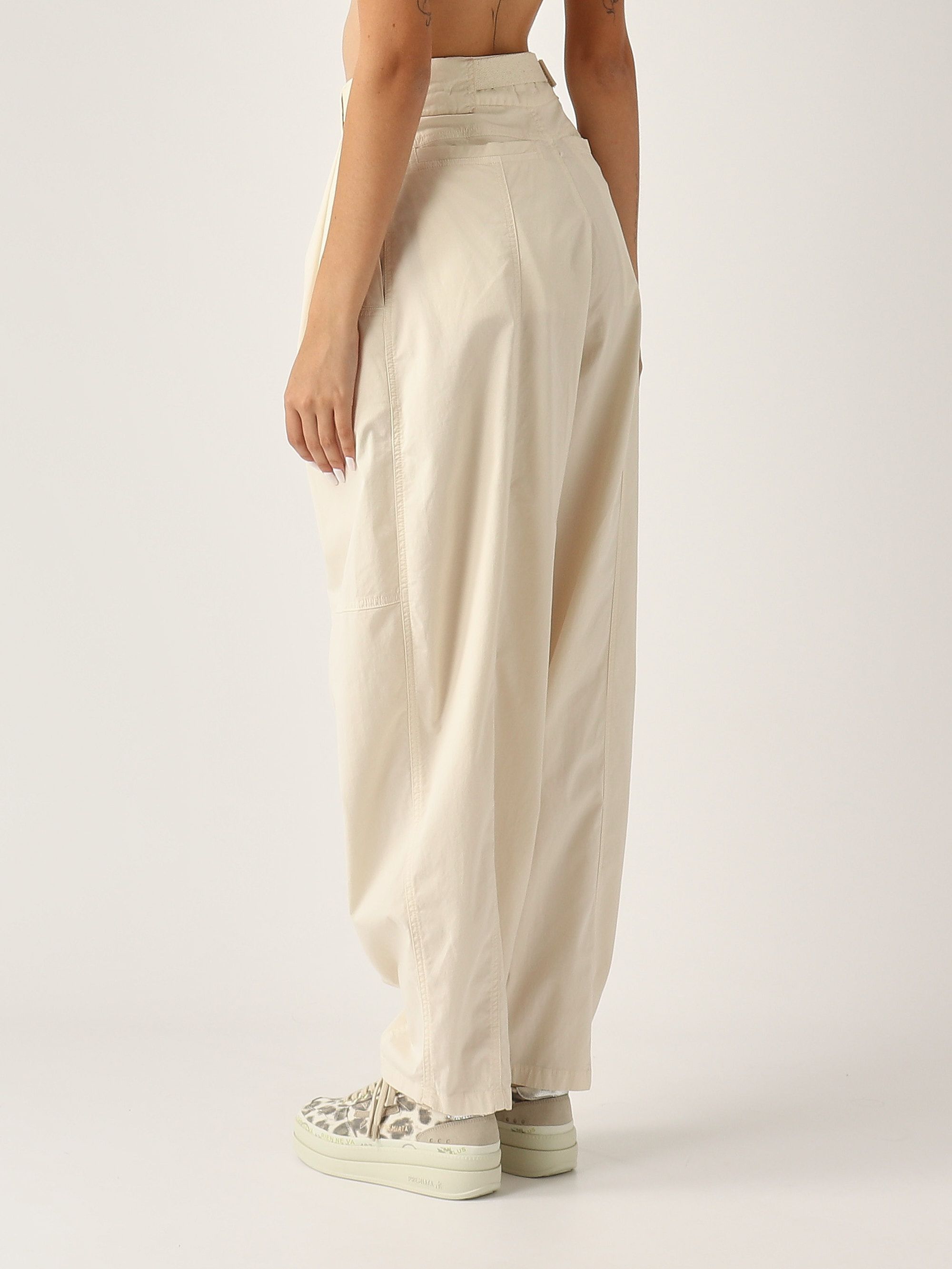 Yann stretch cotton trousers for women 105139a2l8 Chalk