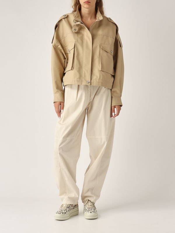 5. Yann stretch cotton trousers for women Chalk Pinko 105139a2l8