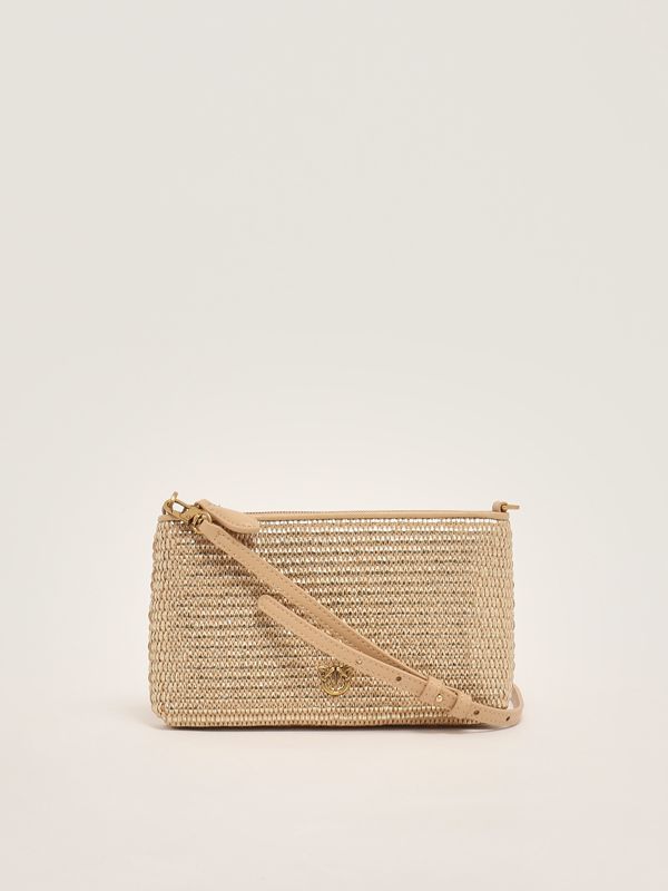 クラッチバッグ PINKO Raffia flat clutch Chevron raffia flat clutch with fringe PINKO → Shop Online