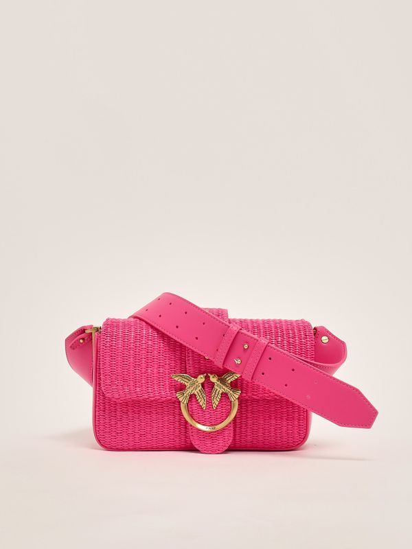 3. Damen Love One Mini-Slouchy-Tasche aus Bast Fuxia Pinko 104340a2cf