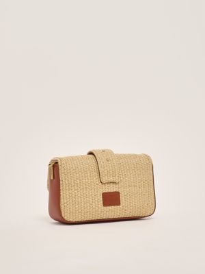 2. Damen Love One Mini-Slouchy-Tasche aus Bast Beige