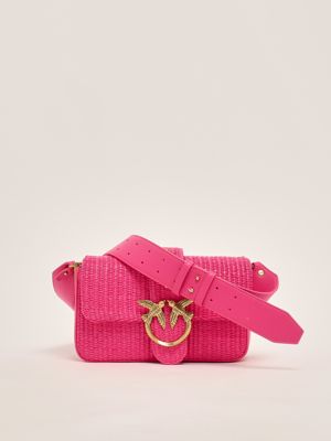 3. Damen Love One Mini-Slouchy-Tasche aus Bast Fuxia