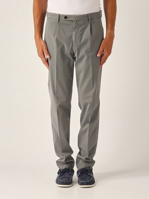 【SATIIIZ】Pannier Bijo Cotton Pants PT Torino Indie stretch cotton trousers with ironed crease