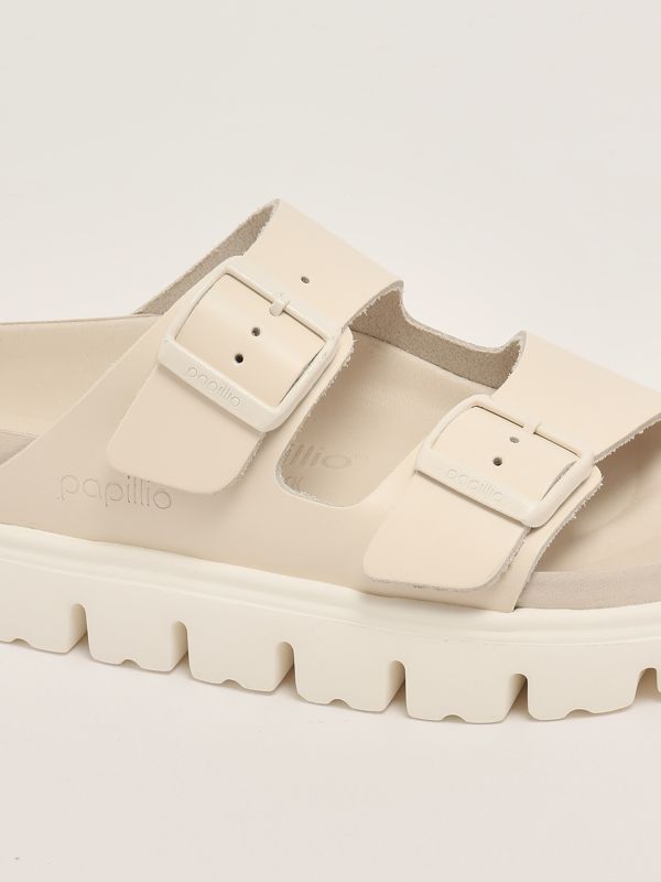 5. Damen Arizona Chunky Exquisite Ledersandale Schmutziges Weiß Birkenstock 1029067