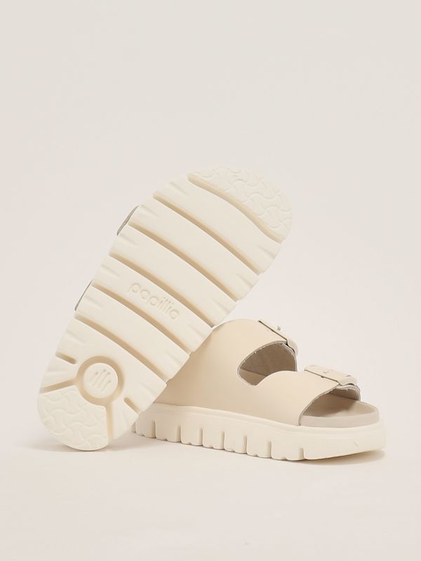 4. Damen Arizona Chunky Exquisite Ledersandale Schmutziges Weiß Birkenstock 1029067