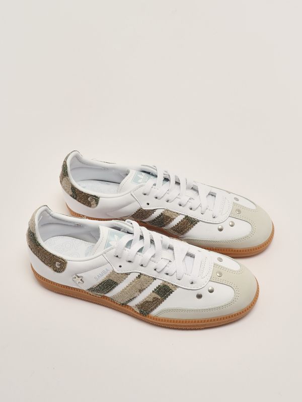 Adidas customized by Seddys Samba men's leather sneakers - White-Military |  Caposerio.com