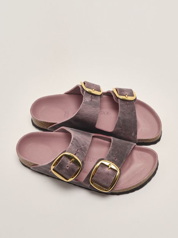 2. Arizona Big Buckle oiled leather sandals for women Lavender Birkenstock 1029267