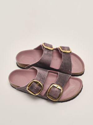 2. Arizona Big Buckle oiled leather sandals for women Lavender