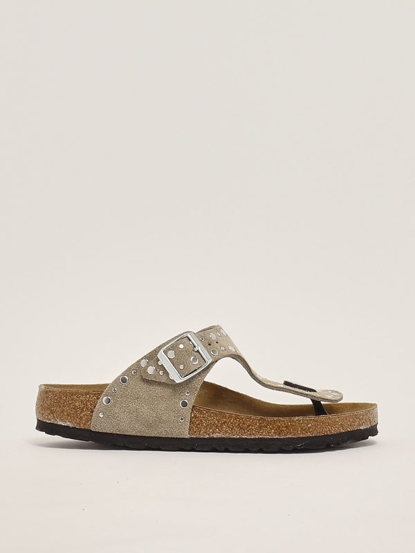 1. Gizeh Nieten-Sandale für Damen aus Wildleder Turteltaube Birkenstock 1029388
