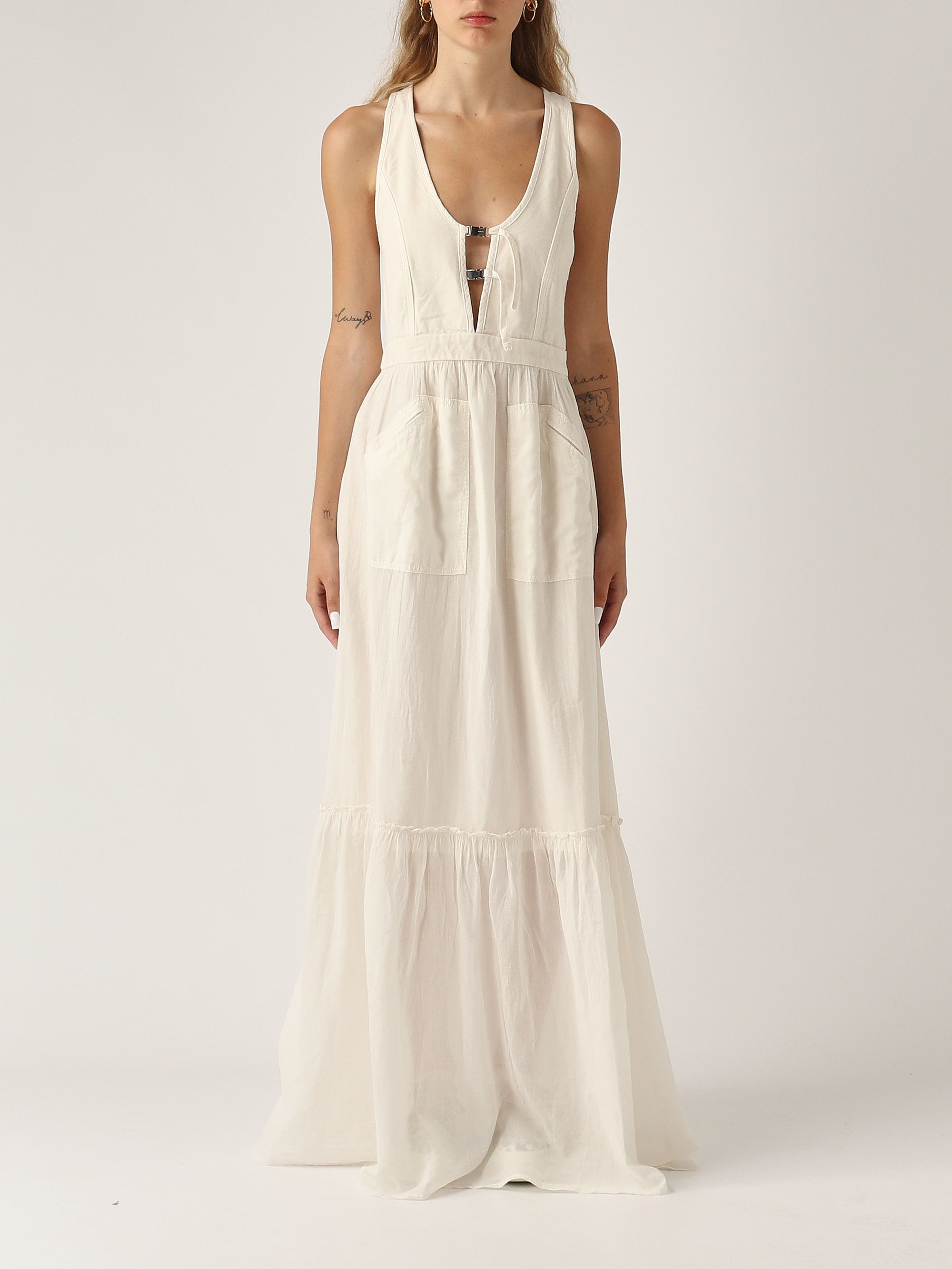 ワンピース PINKO Woman Dress White 100320A0GS Z09 PINKO | White Women's Long Dress | YOOX