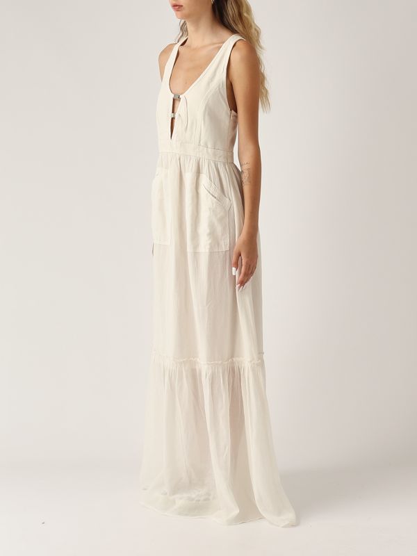 2. Vestido de mujer Lester en voile de algodón Blanco Pinko 105254a2mi
