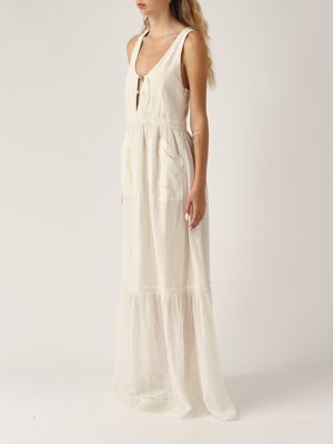 2. Vestido de mujer Lester en voile de algodón Blanco