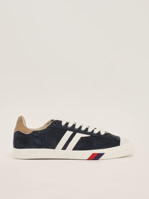 1. Court Ace suede sneakers for men Indigo Blue-White