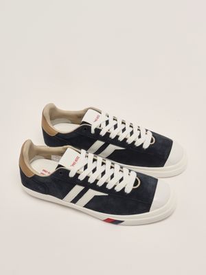 2. Court Ace suede sneakers for men Indigo Blue-White