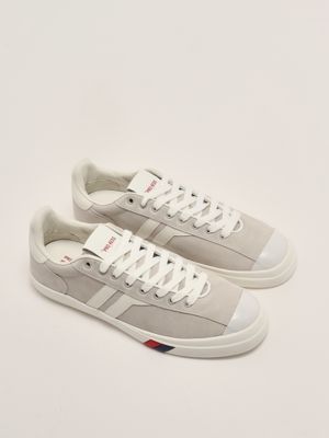 2. Court Ace suede sneakers for men Ash Gray-White