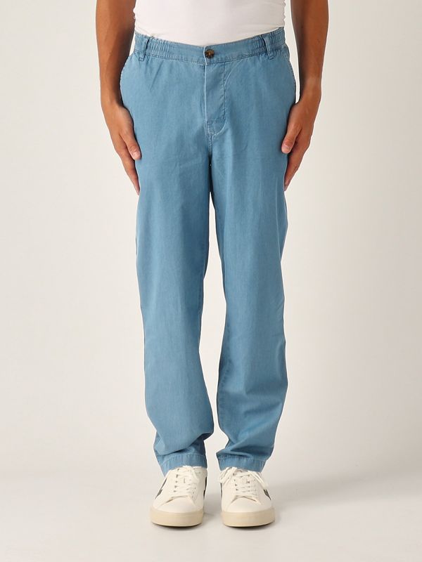 1. Pantalon Calais en coton pour homme Denim foncé Chambray MC2 Saint Barth caa0001